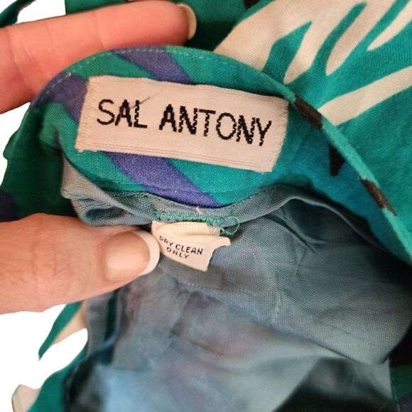 Vintage 80s Full Maxi Skirt Aztec Print Womens Size M Blue Lined Full Bottom - Picture 5 of 5